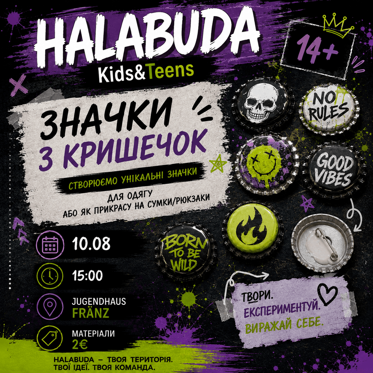 Значки з кришечок 14+