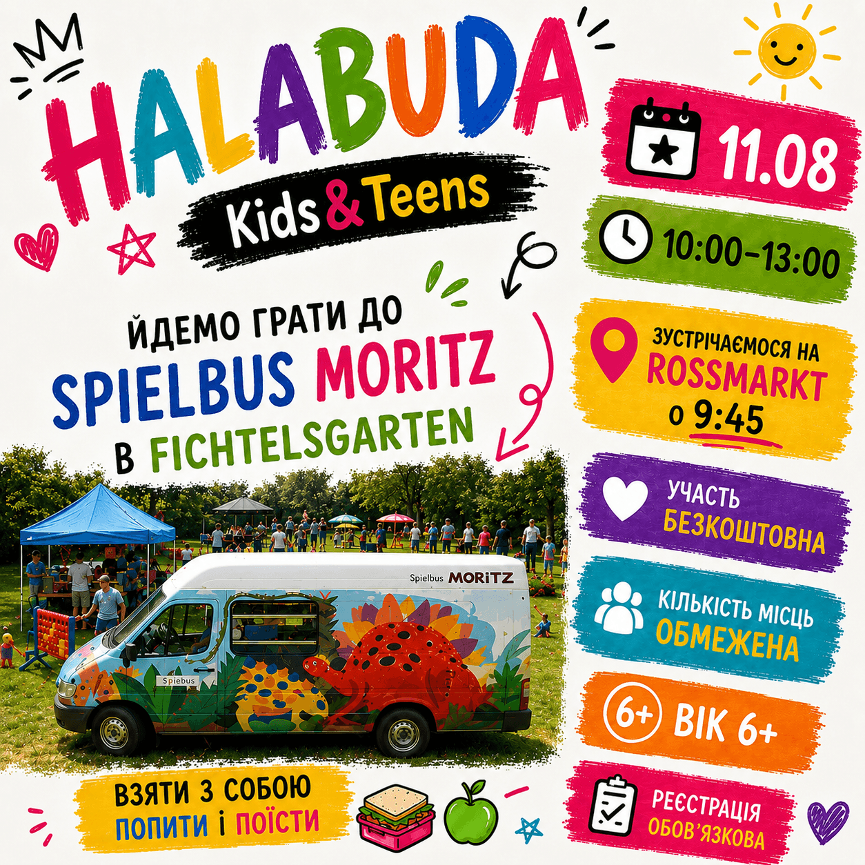 Spielspaß mit dem Spielbus Moritz 6+